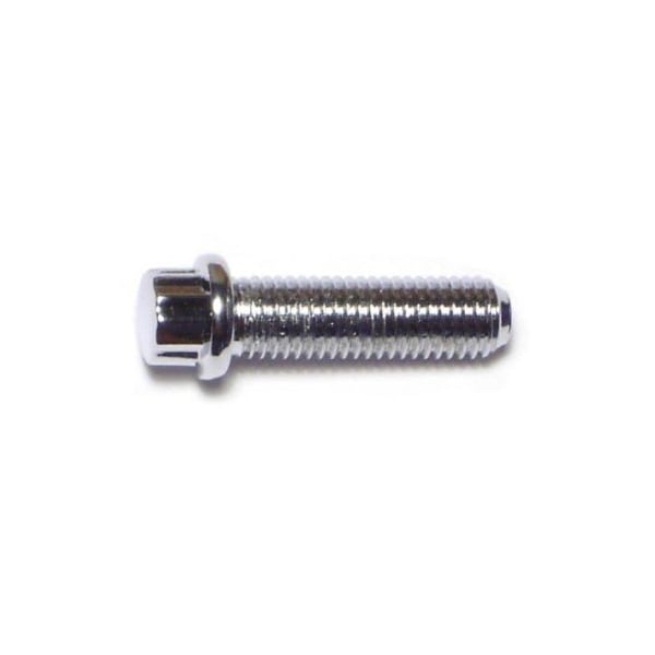 Midwest Fastener 1/4"-28 Flange Bolt, Chrome Plated Steel, 7/8 in L, 10 PK 75163 - main